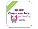 Biblical Classroom Rules for Elementary (Owl-themed)