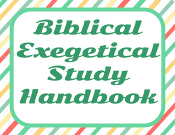 Preview of Biblical Exegetical Study Workbook Journal