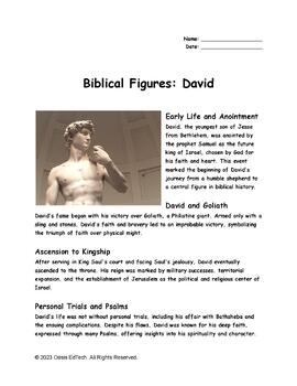 Preview of Biblical Figures: David Worksheet