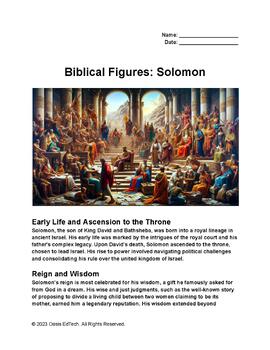 Preview of Biblical Figures: Solomon Worksheet
