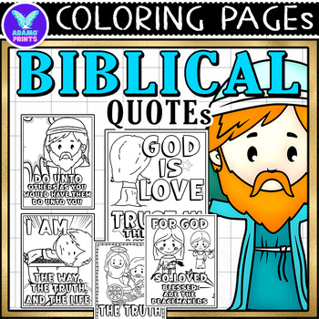 Preview of Biblical Quotes Religious Coloring Pages & Writing Paper ELA Activities No PREP