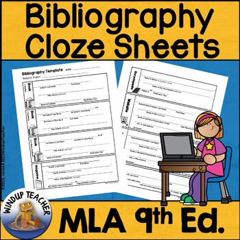 Preview of Bibliography Guide to Cite Sources - Fill in the Blank Template - MLA 9th Ed