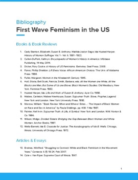 Preview of Bibliography: First Wave Feminism in the US (w/Primary Sources)