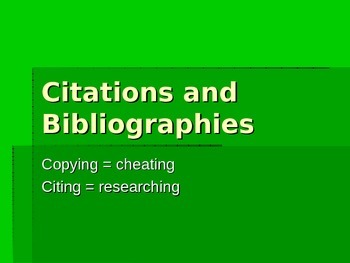 Preview of Bibliography/Citations PowerPoint