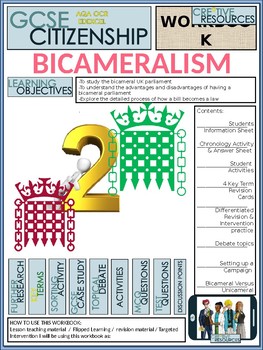 Preview of Bicameral Parliament Work Booklet of Student Activities and Worksheets