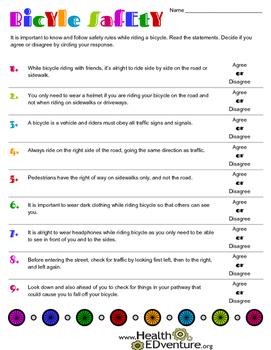 bicycle safety agree or disagree by health edventure tpt