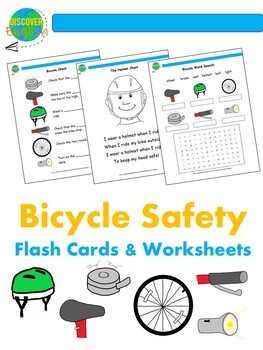 Preview of Bicycle Safety Flash Cards and Worksheets