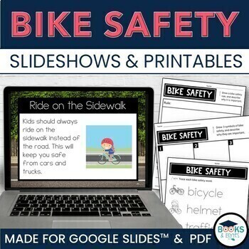 Preview of Bicycle Safety Lesson & Bike Safety Printable Worksheets for Healthy Living Unit