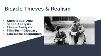 Preview of Bicycle Thieves – Film Guide & Presentation (Analysis, Activities, Quizzes)
