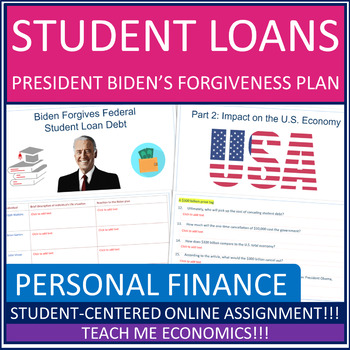 Preview of Biden's Student Loan Forgiveness Personal Finance High School Economics Webquest