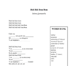 Bidi Bidi Bom Bom Cloze Activity with Word Bank