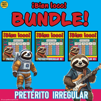 Preview of Bien Loco Jeopardy Game Bundle for Spanish Irregular Preterite Verbs