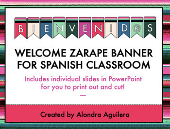 Preview of Bienvenid@s Zarape Banner for Spanish Classroom