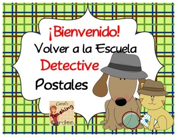 Welcome Back to School Postcards with a Detective Theme (Spanish Version)