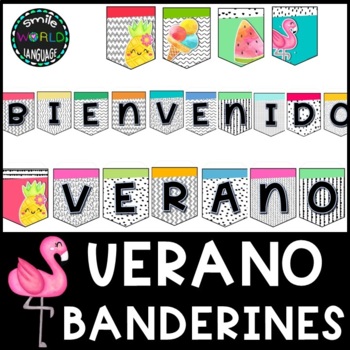 Monsters Themed Spanish BIENVENIDOS (Banderines BIENVENIDOS de  Monstruitos)