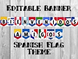 Bienvenidos Amigos Classroom Welcome Banner Spanish Flags 