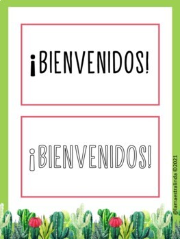 Spanish Class Editable Welcome Sign Instant Download Teacher