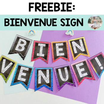 Preview of FREE: Bienvenue Bunting