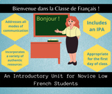 Bienvenue dans la classe de Français: A Unit & IPA for Nov