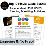 Big 10 No Prep Movie Guide & Activity Packs Middle & High 