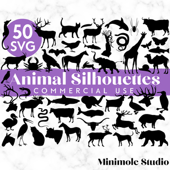 Download Big Animal Silhouette Svg Bundle Safari Reindeer Fish Farm Tpt