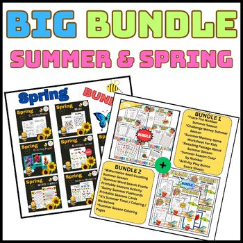 Preview of Big BUNDLE  Activities Worksheets Season Summer / Spring
