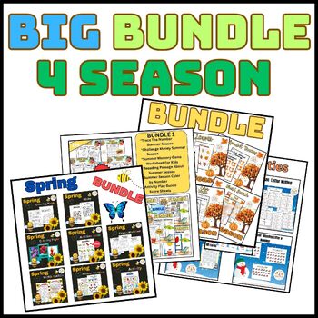Preview of Big BUNDLE Worksheets 4 Season Summer , Spring , Fall , Winter