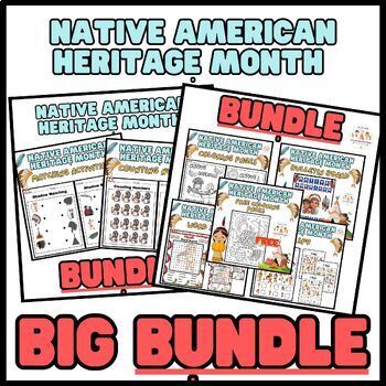 Preview of Amazing Big BUNDLE Activities Worksheets Native American Heritage Month