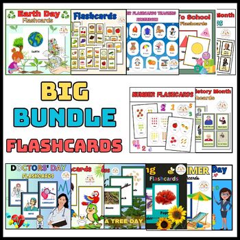 Preview of Big BUNDLE Flashcards For Toddlers, Preschoolers & Kindergarten