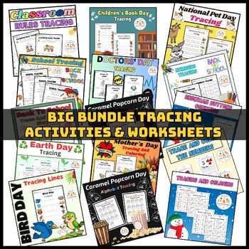 Preview of Big BUNDLE Tracing Activities ForToddlers, Preschoolers & kindergarten