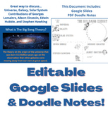 Big Bang Theory EDITABLE Google Slides and Doodle Note Page