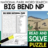 Big Bend National Park Word Search Puzzle National Park Wo