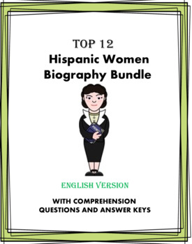 Preview of Women's History Month: TOP 12 Hispanic Women Biography Bundle @40% (English)