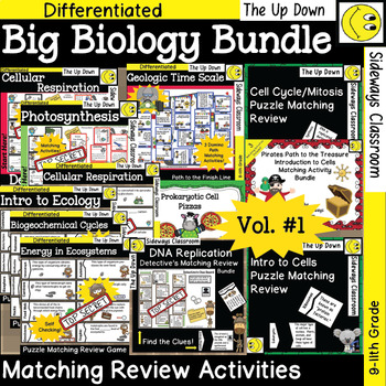 Preview of Big Biology Bundle of Matching Review Activities - Vol #1