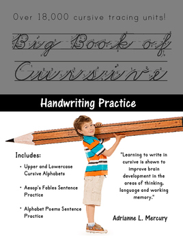 Preview of Big Book of Cursive Handwriting Practice (Over 18,000 Cursive Tracing Units)
