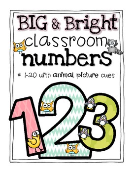Preview of Big & Bright Classroom Numbers