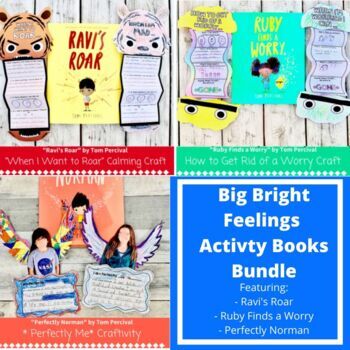 Preview of Mini Big Bright Feelings Book Craft Bundle, Social Emotional Learning Activities