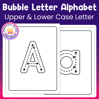 Preview of Big Bubble Alphabet Letters Tracing: Capital & Small Letters {Upper & Lowercase}