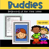 Big Buddies & Little Buddies Beginning of the Year Letter