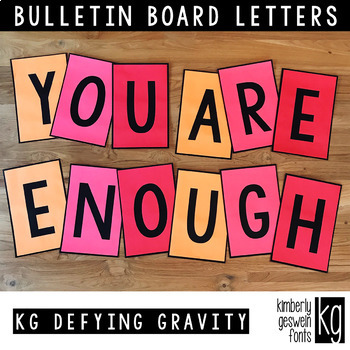 Preview of Bulletin Board Letters: KG Defying Gravity ~ Easy Cut