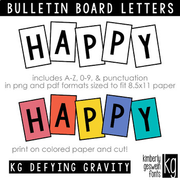 Bulletin Board Letters Bundle #1 KG Fonts