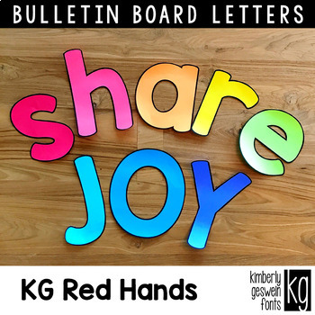 Preview of Bulletin Board Letters: KG Red Hands