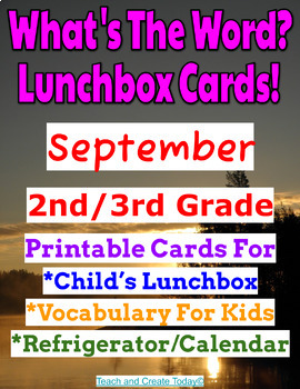 Preview of Big Bundle 2nd 3rd Grade What's The Word Lunch Box Note Cards
