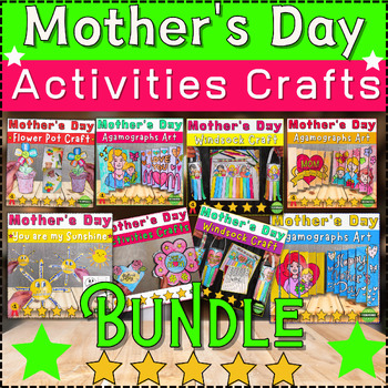 Preview of Big Bundle Mother's Day Activities Crafts:Windsock -Agamographs 2D Project -Gift