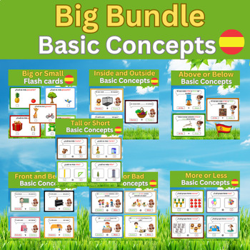 Preview of Big Bundle in spanish for " Basic Concepts " for kids.