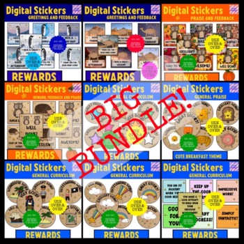 Preview of Big  Bundle of Cute Digital Stickers for Google Classroom and Seesaw