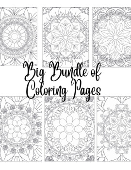 Big Bundle of Mandela Coloring Pages Volume 1-5 Brain Breaks | TPT