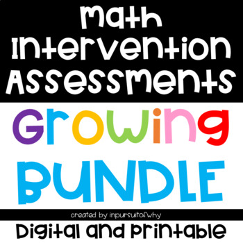 Preview of Big Bundle of Math Progress Monitoring Intervention Assessments! MTSS ready!