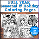 Over 185 Pages! FULL YEAR Seasonal Coloring Pages Coloring