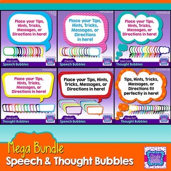 Preview of Speech Bubbles & Thought Bubbles Clipart Mega Bundle